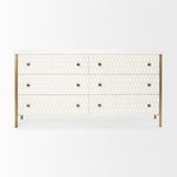 Mercana Savannah Gold Sideboard White | Gold Metal | 6 Drawer