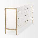 Mercana Savannah Gold Sideboard White | Gold Metal | 6 Drawer