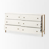 Mercana Savannah Gold Sideboard White | Gold Metal | 6 Drawer