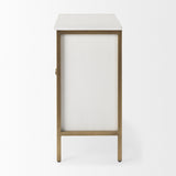 Mercana Savannah Gold Accent Cabinet - 2 Door White | Gold Metal | 2 Door