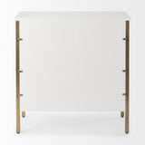 Mercana Savannah Gold Accent Cabinet - 2 Door White | Gold Metal | 2 Door