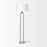 Mercana Sarah Floor Lamp Black Metal | White Shade