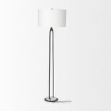 Mercana Sarah Floor Lamp Black Metal | White Shade