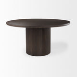 Mercana Terra Round Dining Table Dark Brown Wood