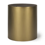 Mercana Eclipse End/Side Table Gold Metal | Brown Wood