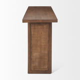 Mercana Grier Console Table Medium Brown Wood | Cane Accent