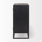 Mercana Sloan Accent Cabinet Black & Brown Wood | Black Metal