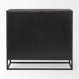 Mercana Sloan Accent Cabinet Black & Brown Wood | Black Metal