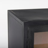 Mercana Sloan Accent Cabinet Black & Brown Wood | Black Metal