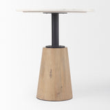 Mercana Maxwell Bistro Table White Marble | Blonde Wood