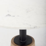 Mercana Maxwell Bistro Table White Marble | Blonde Wood