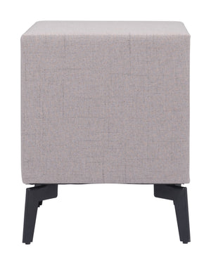 Zuo Modern Halle 100% Polyester, MDF, Plywood, Steel Modern Side Table Gray 100% Polyester, MDF, Plywood, Steel