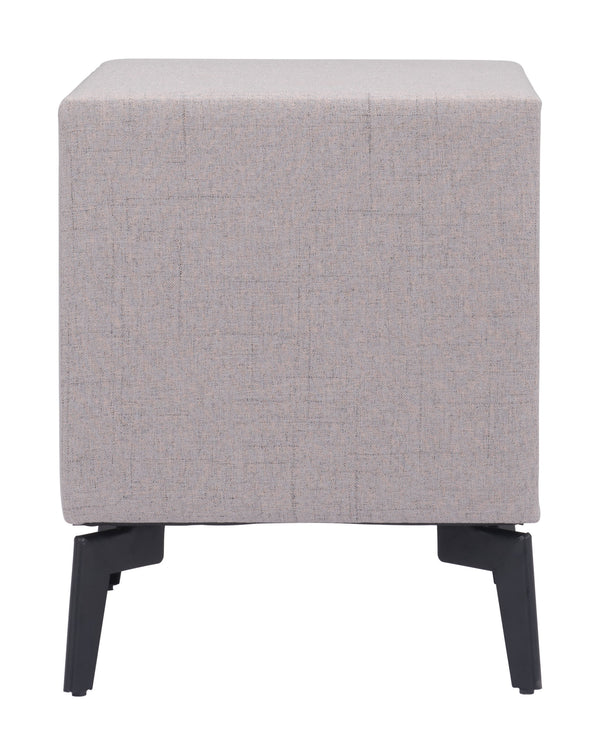 Zuo Modern Halle 100% Polyester, MDF, Plywood, Steel Modern Side Table Gray 100% Polyester, MDF, Plywood, Steel