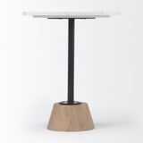 Mercana Maxwell End/Side Table White Marble | Light Wood | Black Metal