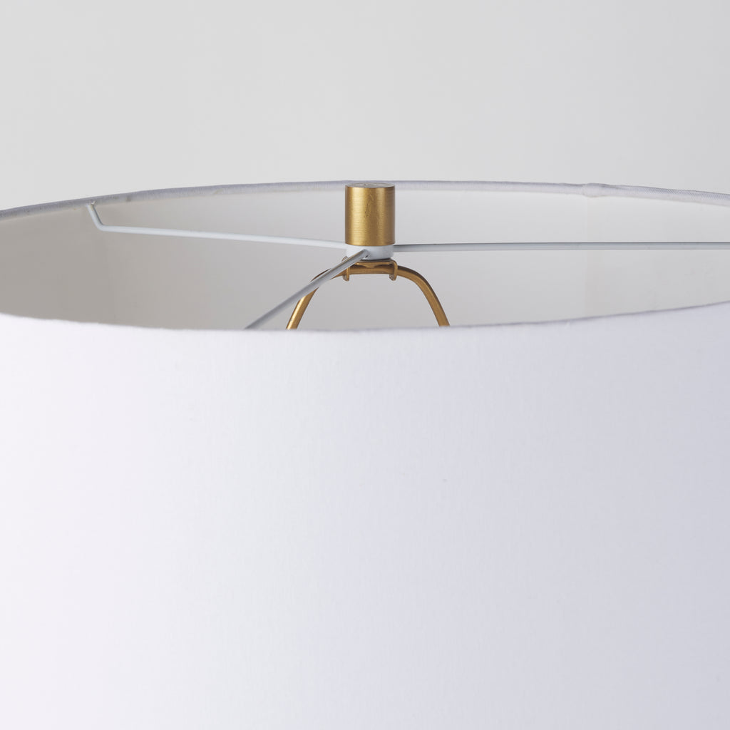 Mercana Leo Table Lamp Gold Base | White Shade