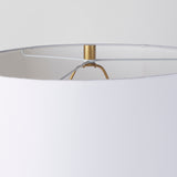 Mercana Leo Table Lamp Gold Base | White Shade
