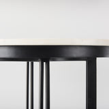 Mercana Tanner Bistro Table White Marble | Black Metal