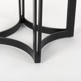 Mercana Tanner Bistro Table White Marble | Black Metal