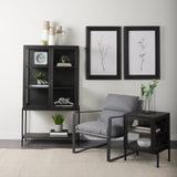 Mercana Arelius End/Side Table Dark Brown Wood | Black Metal