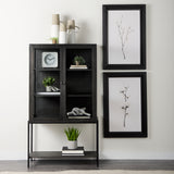 Mercana Arelius Cabinet Dark Brown Wood | Black Metal