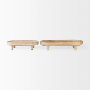 Mercana Carver Trays White-washed Wood | Oblong