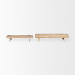 Mercana Carver Trays White-washed Wood | Rectangular