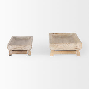 Mercana Carver Trays White-washed Wood | Rectangular