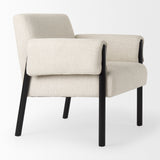 Mercana Ashton Accent Chair Beige Fabric | Black Wood