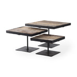 Mercana Lorenz Display Stand Brown Wood | Set of 3 | Square