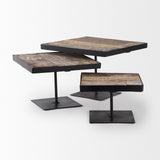 Mercana Lorenz Display Stand Brown Wood | Set of 3 | Square