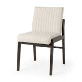 Mercana Tahoe Dining Chair Cream Fabric | Black-Brown Wood | Armless