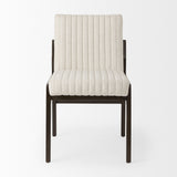 Mercana Tahoe Dining Chair Cream Fabric | Black-Brown Wood | Armless