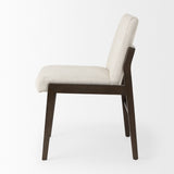 Mercana Tahoe Dining Chair Cream Fabric | Black-Brown Wood | Armless