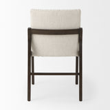 Mercana Tahoe Dining Chair Cream Fabric | Black-Brown Wood | Armless