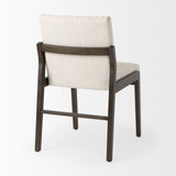 Mercana Tahoe Dining Chair Cream Fabric | Black-Brown Wood | Armless