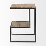 Mercana Ronin Accent Table Square Wood | Black Metal