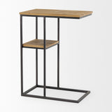 Mercana Ronin Accent Table Rectangle Wood | Black Metal