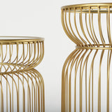 Mercana Shani Accent Table Gold Metal | Glass