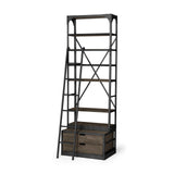 Mercana Brodie Shelving Unit Brown Wood | Gun Metal | 32L