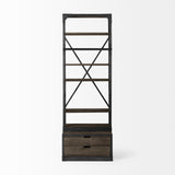 Mercana Brodie Shelving Unit Brown Wood | Gun Metal | 32L