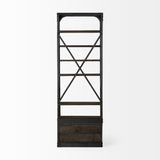 Mercana Brodie Shelving Unit Brown Wood | Gun Metal | 32L