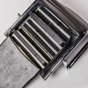 Dirk Low Back Office Chair in Black with Chromed Steel Base