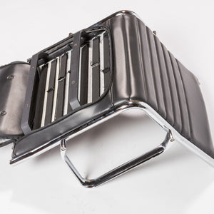 Dirk Low Back Office Chair in Black with Chromed Steel Base