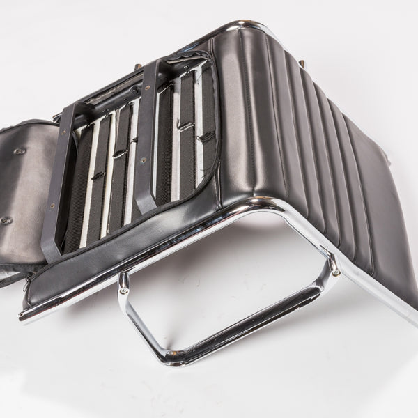 Dirk Low Back Office Chair in Black with Chromed Steel Base