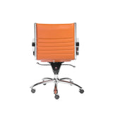 Dirk Low Back Office Chair in Cognac with Chrome Base