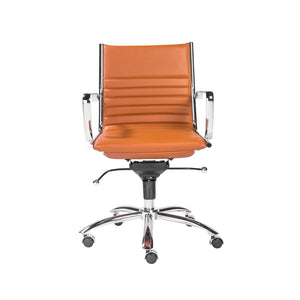 Dirk Low Back Office Chair in Cognac with Chrome Base