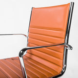 Dirk Low Back Office Chair in Cognac with Chrome Base