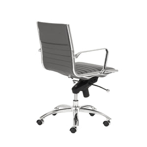 Dirk Low Back Office Chair in Gray with Chromed Steel Base
