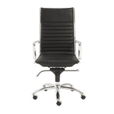 Dirk High Back Office Chair in Black with Chromed Steel Base