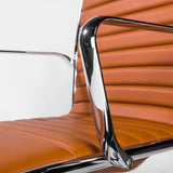 Dirk High Back Office Chair in Cognac with Chrome Base